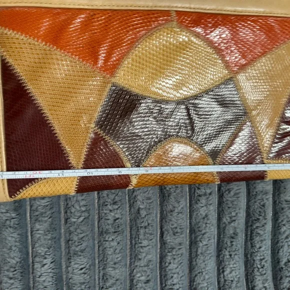 Vintage Leather (Larger) Patchwork Clutch - Picture 6 of 9